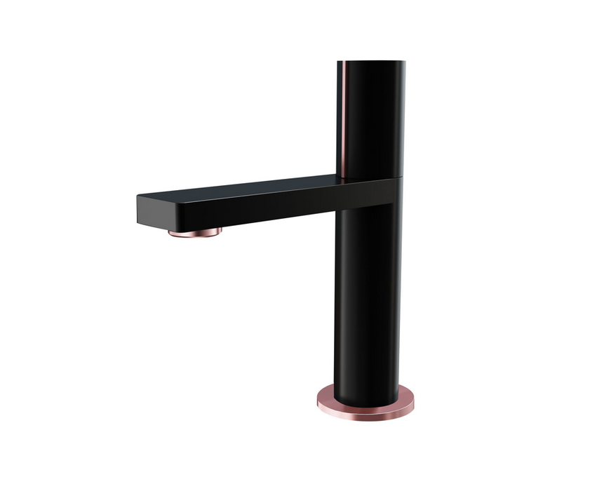Velar Matt Black/Copper Mono Basin Mixer with Click-Clack Waste