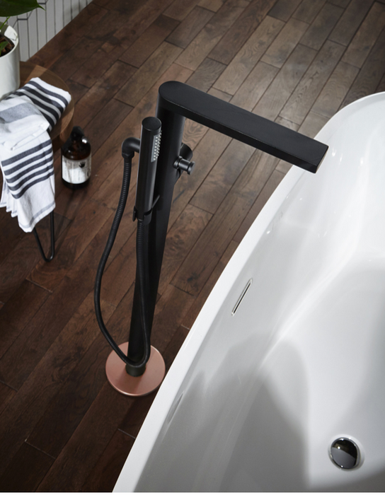 Velar Matt Black/Copper Freestanding Bath Shower Mixer