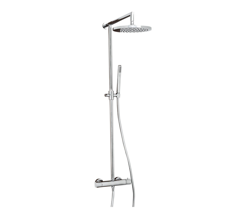 Sleek Chrome Thermostatic Shower Column Mixer
