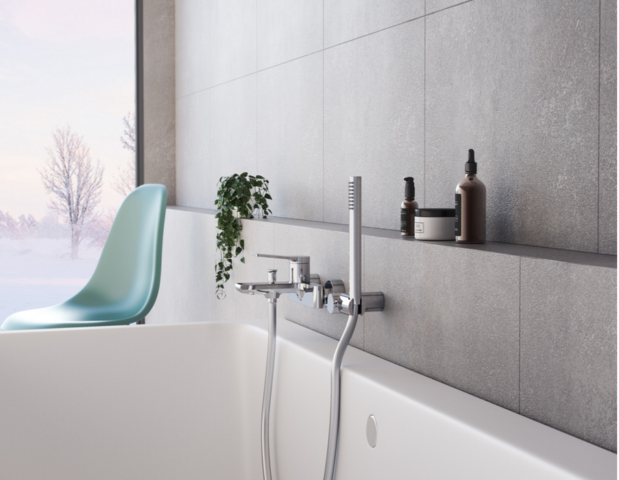 Shine Chrome Wall Mounted Bath Shower Mixer