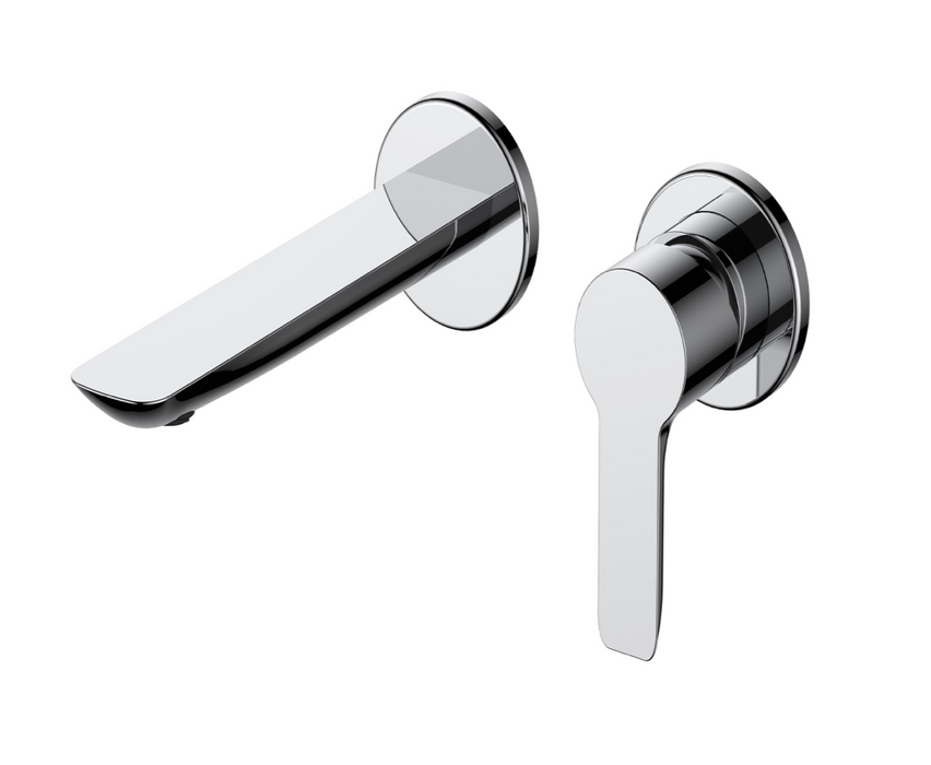 Vido Chrome Wall Mounted Single Lever Basin Mono