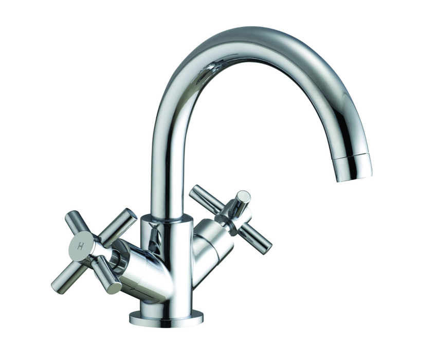Fusion X Head Chrome Basin Mixer with Swivel Spout