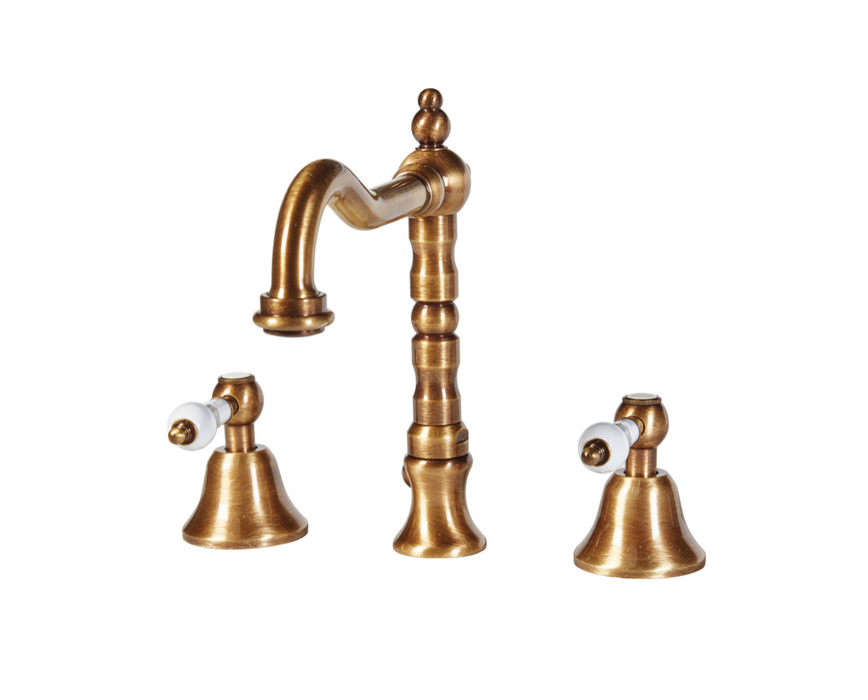 Holborn Etros Brass 3TH Swivel Basin Mixer with Pop-Up Waste