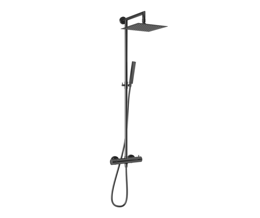 Velar Matt Black Thermostatic Shower Column Mixer