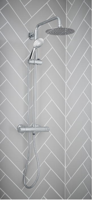 Sphere Chrome Thermostatic Shower Column Mixer