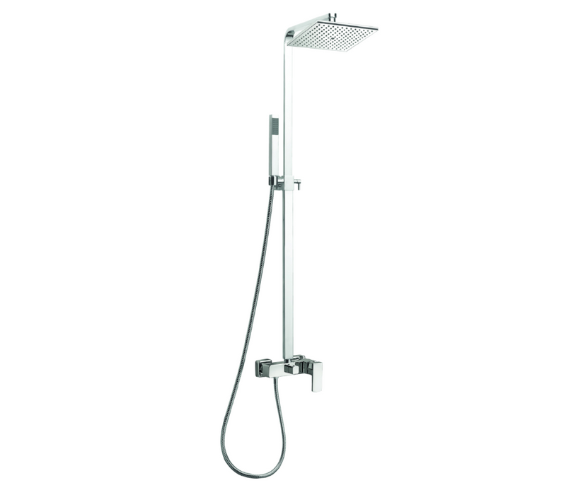 Cube Chrome Thermostatic Shower Column Mixer