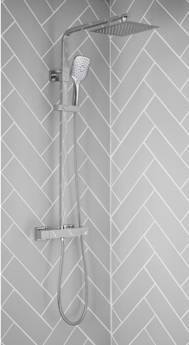 Plaza Chrome Thermostatic Shower Column Mixer