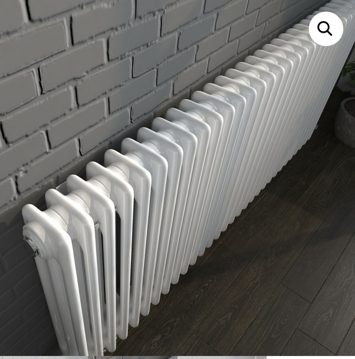 Savoy Noir Black Vintage Horizontal Radiator 600 x 999mm