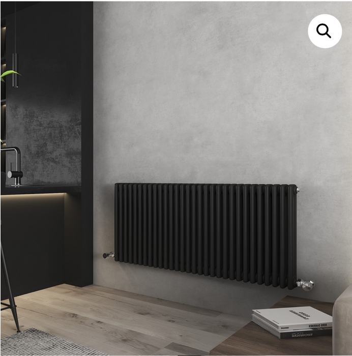 Savoy Noir Black Vintage Horizontal Radiator 600 x 999mm