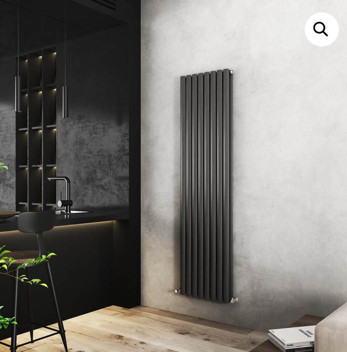 Elle Noir Black Double Radiator 1800 x 540mm
