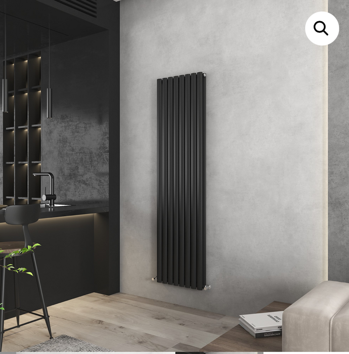 Elle Noir Black Double Radiator 1800 x 540mm