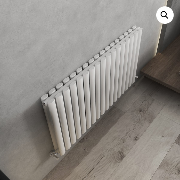 Elle White Horizontal Double Radiator 400 x 840mm