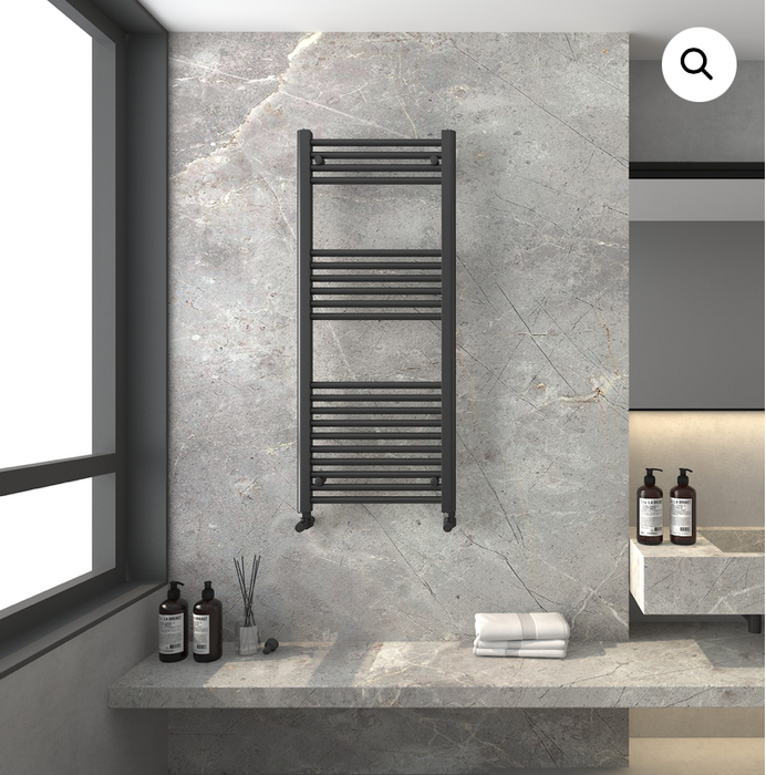 Tivoli Noir Black Towel Radiator 1200 x 500mm