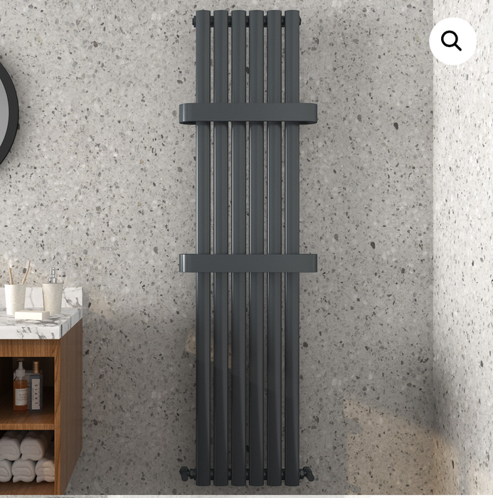 Kenzio Noir Black Towel Radiator 1600 x 500mm