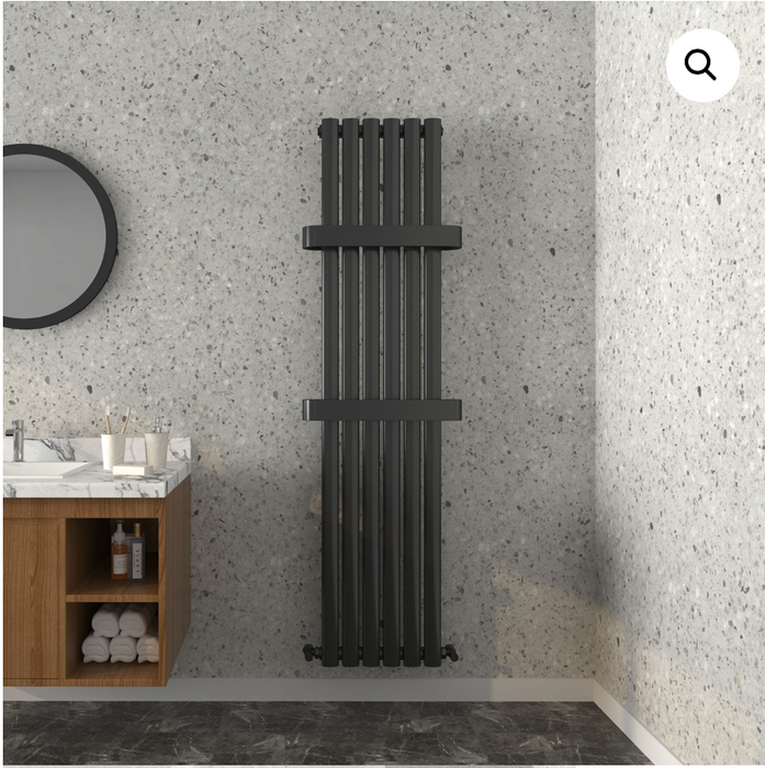 Kenzio Noir Black Towel Radiator 1600 x 500mm