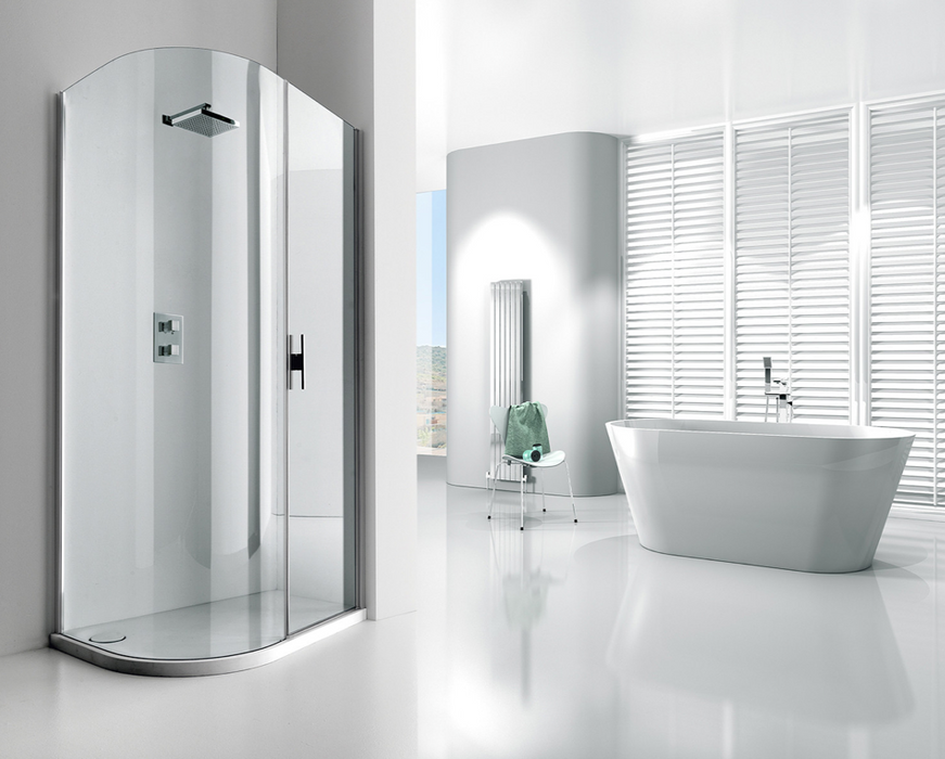 Lux Offset Quadrant Shower Enclosure with Shower Tray 1200 x 600mm LH