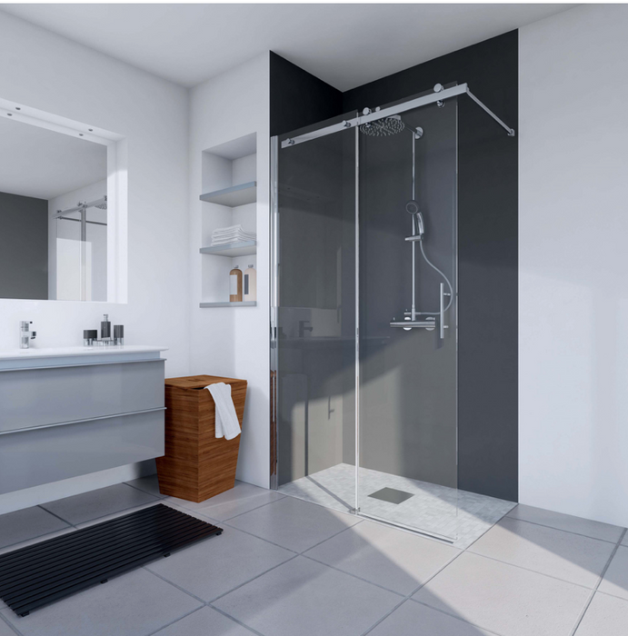 Urban Chrome Recess Sliding Walk In Panel 1200mm