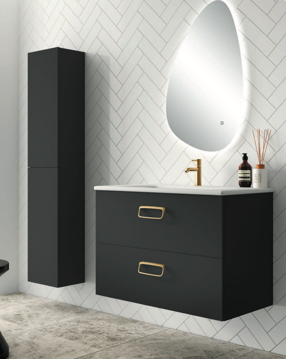 Azure Soft Noir Black 800 Wall Hung Vanity with Basin