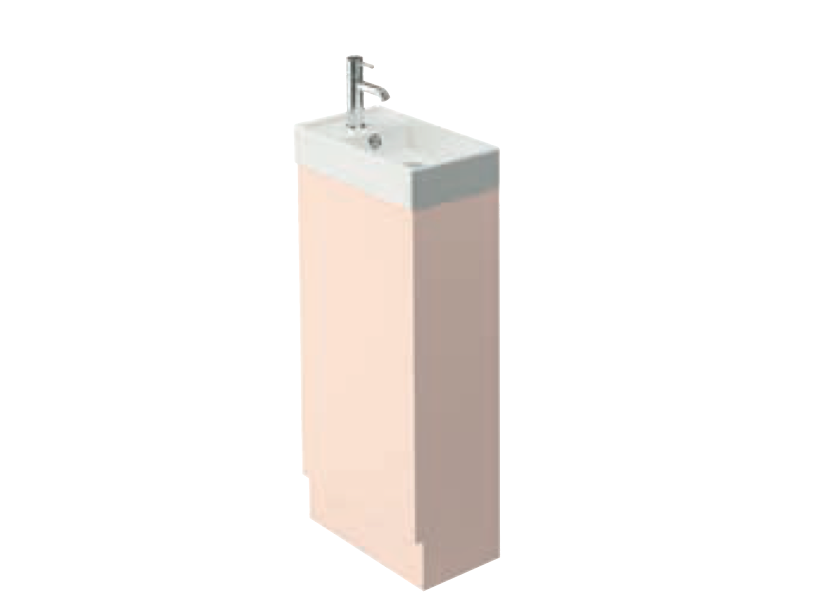Azure Misty Pink 400 Cloakroom Unit with Basin