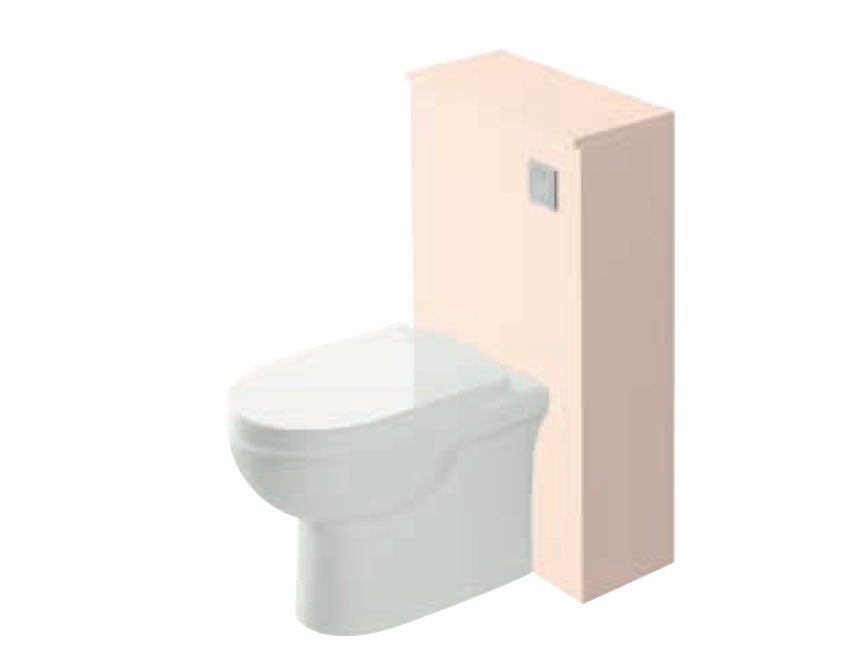 Azure Misty Pink 500 BTW Unit with Pan and Soft Close Seat