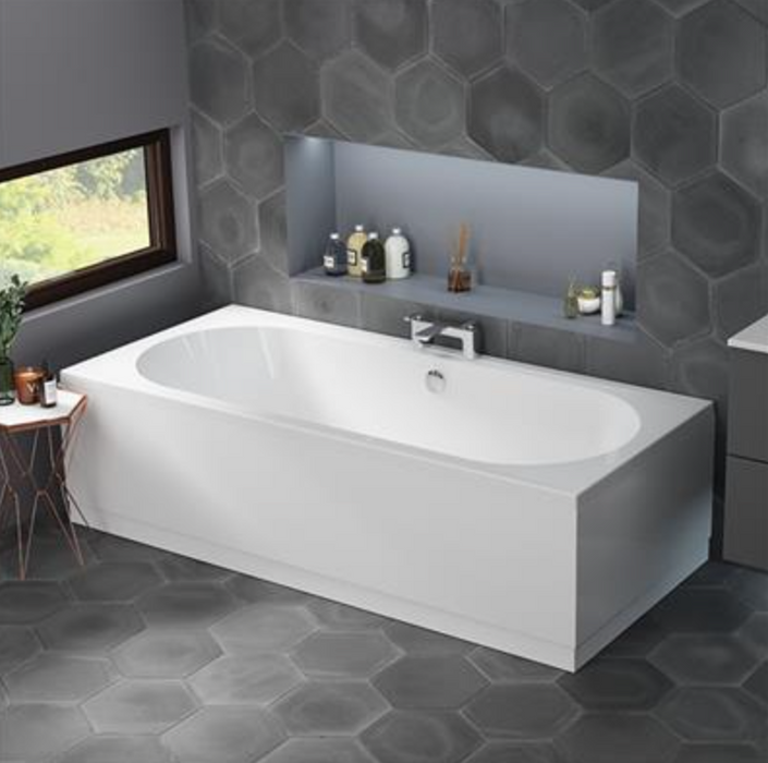 Biscay Double Ended Straight Edged Beauforté Bath 1700 x 750mm