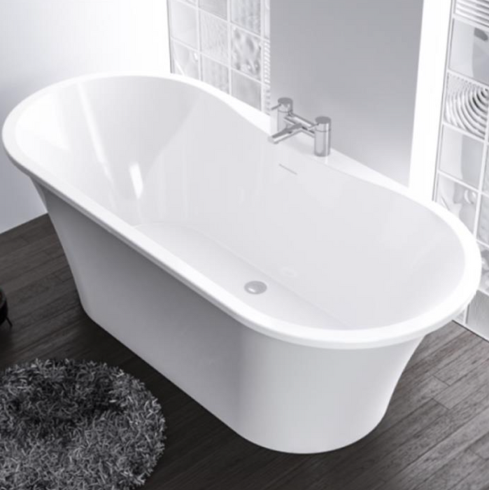 Margravine Gloss Grey Double Skinned Acrylic Freestanding Bath 1660 x 730mm