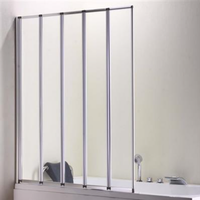 Volente Chrome 5 Fold Bath Screen 1400 x 1250mm