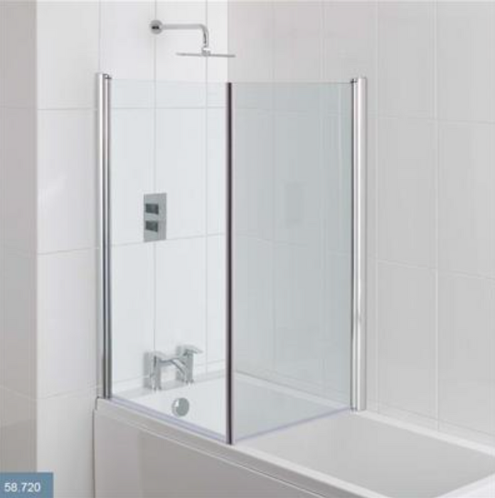 Type One Chrome Across Bath Screen 800mm