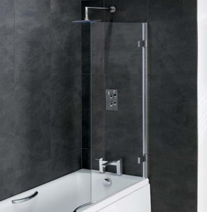 Volente Chrome Hinged 8mm Bath Screen 850 x 1500mm