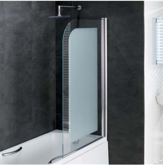 Volente Frosted Hinged 6mm Bath Screen 850 x 1500mm