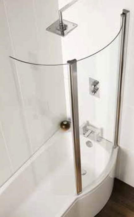 Revised Type Two Silver Folding Bath Screen LH