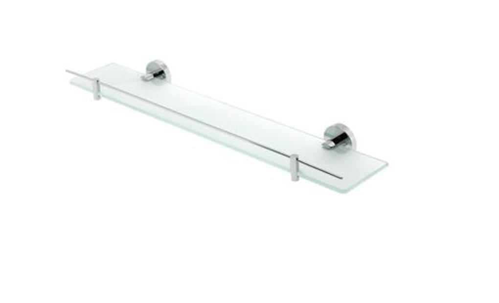 Genoa Solid Brass Glass Shelf with Barrier