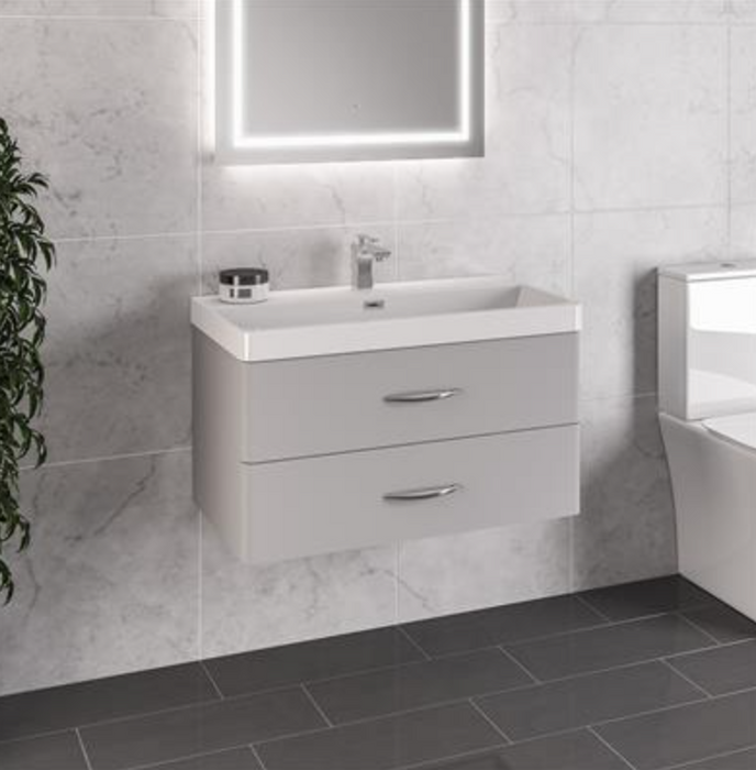 Cavone Gloss White 500 2 Drawer Wall Hung Vanity with Basin