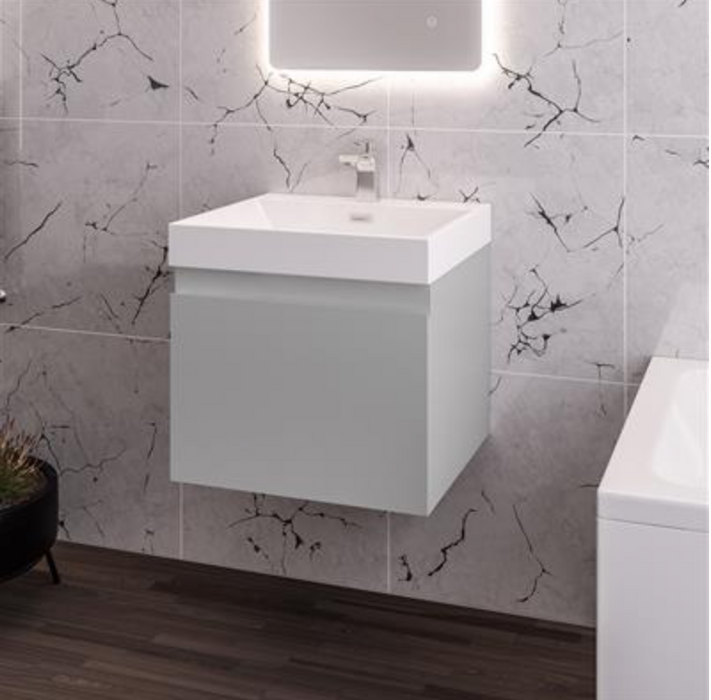 Gravina Gloss Grey 500 Wall Hung Vanity Unit with Basin