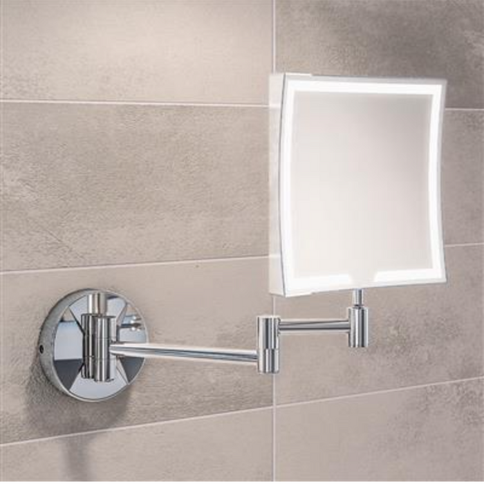 Round LED Double Swing Vanity Mirror