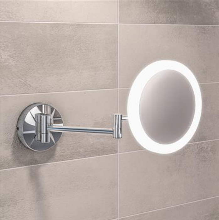 Round LED Double Swing Vanity Mirror