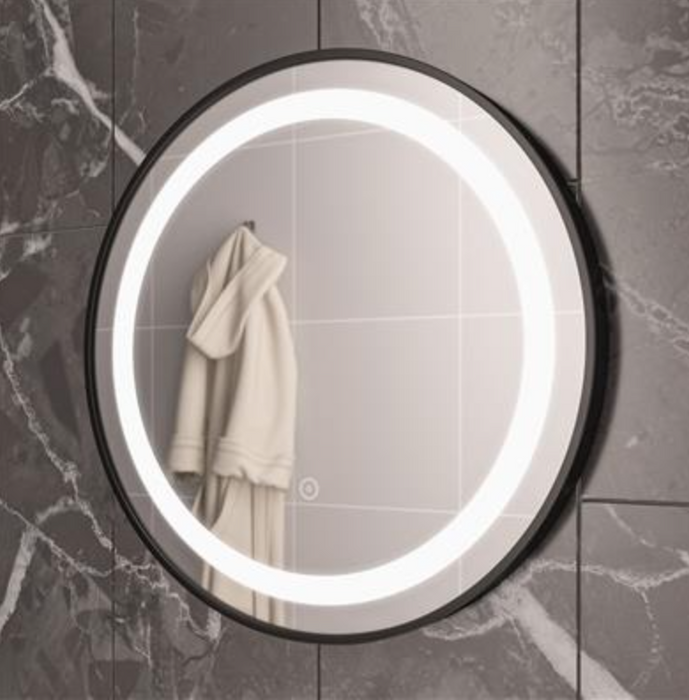 Largo Black Frame LED Mirror 600 x 600mm