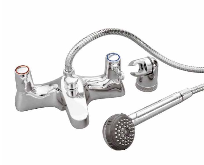 Skara Chrome Lever Deck Bath Shower Mixer and Shower Kit