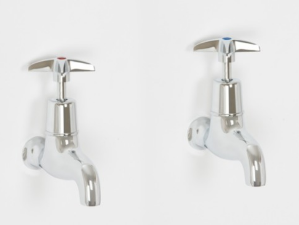 Skara Chrome Cross Top Sink Bib Taps