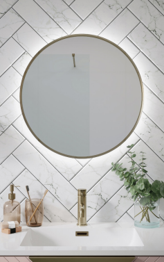 Macie Brushed Brass LED Mirror 600mm