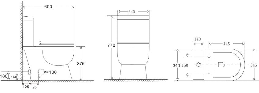 Form Close Coupled Rimless Toilet