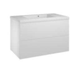 Luka 80 Double Drawer Wall Hung Vanity Unit with Luka Basin - Select Colour