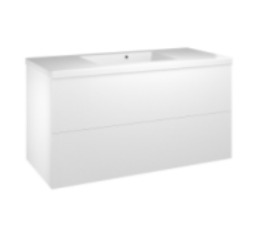 Luka 100 Double Drawer Wall Hung Vanity Unit with Luka Basin - Select Colour