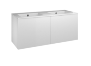 Luka 120 Double Drawer Wall Hung Vanity Unit with Double Luka Basin - Select Colour