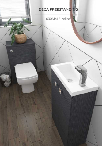 Deca 50 Double Door Vanity Unit with Resin Basin - Select Colour