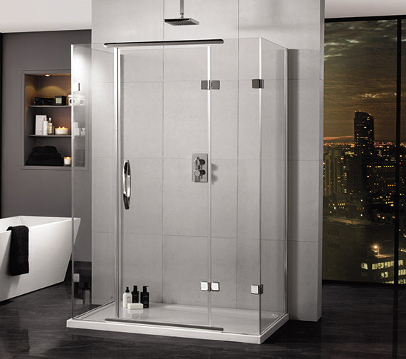 Aquadart AQ1020 1400mm x 900mm Hinged Door 2 Sided Inline Shower with Side Panel