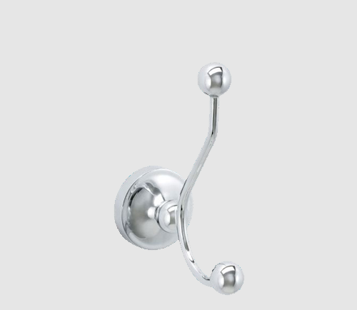 Savoy Thames Solid Brass Double Bathroom Robe Hook - Chrome