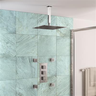 Bundle 6 Square Round Concealed Shower Set with Body Jets