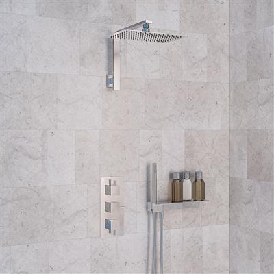 Bundle 7 Square Square Concealed Shower Set with Shower Shelf