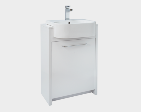 Openspace 500/600mm Trio Semi-Inset Bathroom Basin Unit Only - Gloss White